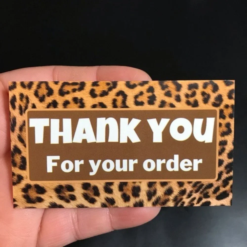 30 cheetah print thank you cards glossy size 3.5x2 new design